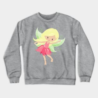 Forest Fairy, Cute Fairy, Magic Fairy, Blonde Hair Crewneck Sweatshirt